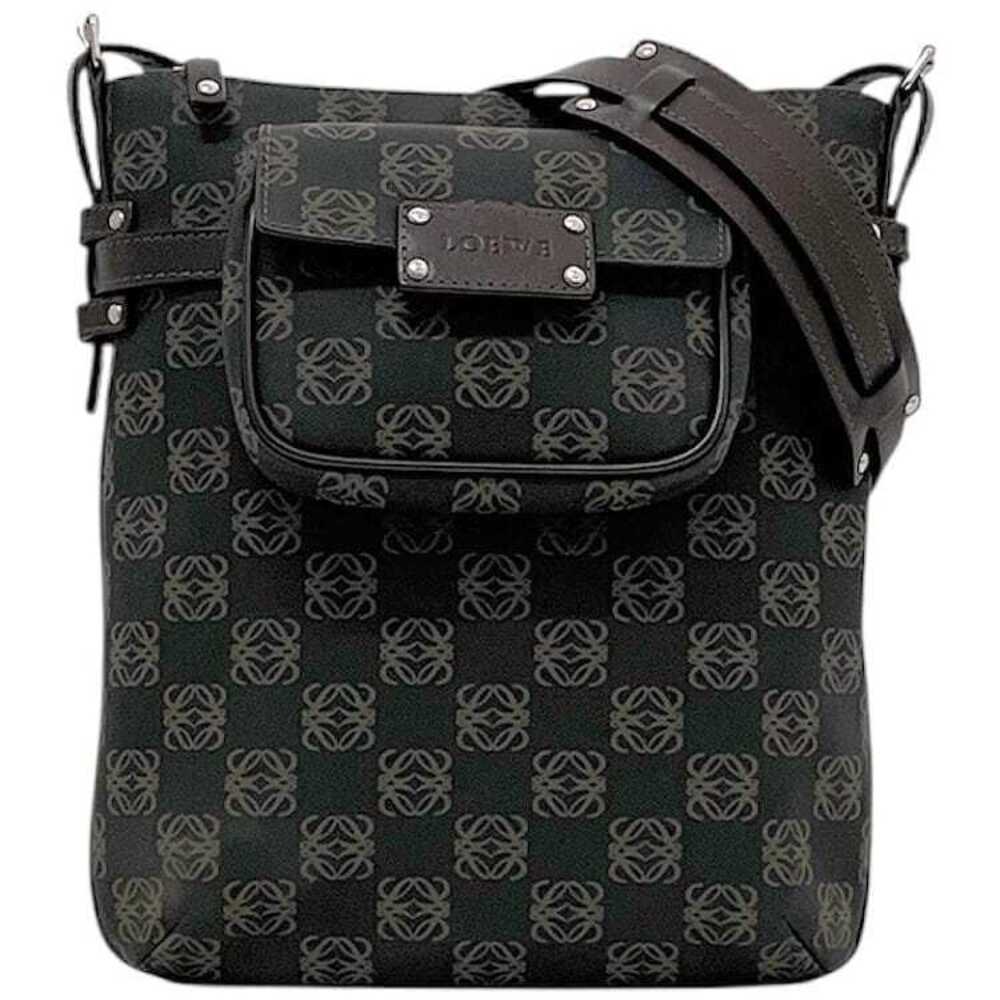 Loewe Shoulder Bag Brown Black Anagram Crossbody Logo All over Coating